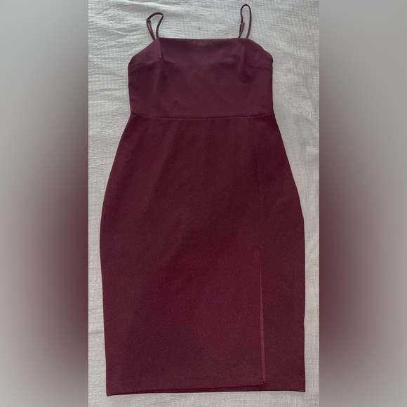 Express Burgundy Midi Dress - Picture 1 of 4